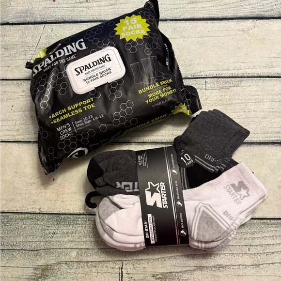 New in packages 25 pairs of men’s socks shoe size 6-12 - Picture 1 of 6